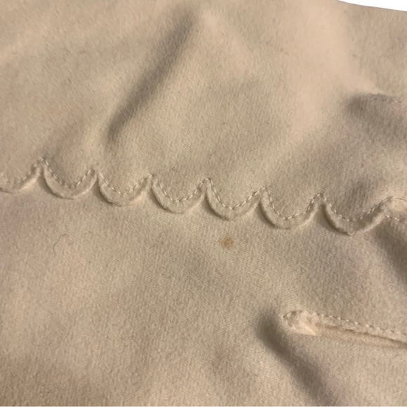 NWOT VTG German Louis Fischi Suede Scallop Edge Accent Evening Wedding Gloves - Picture 5 of 7